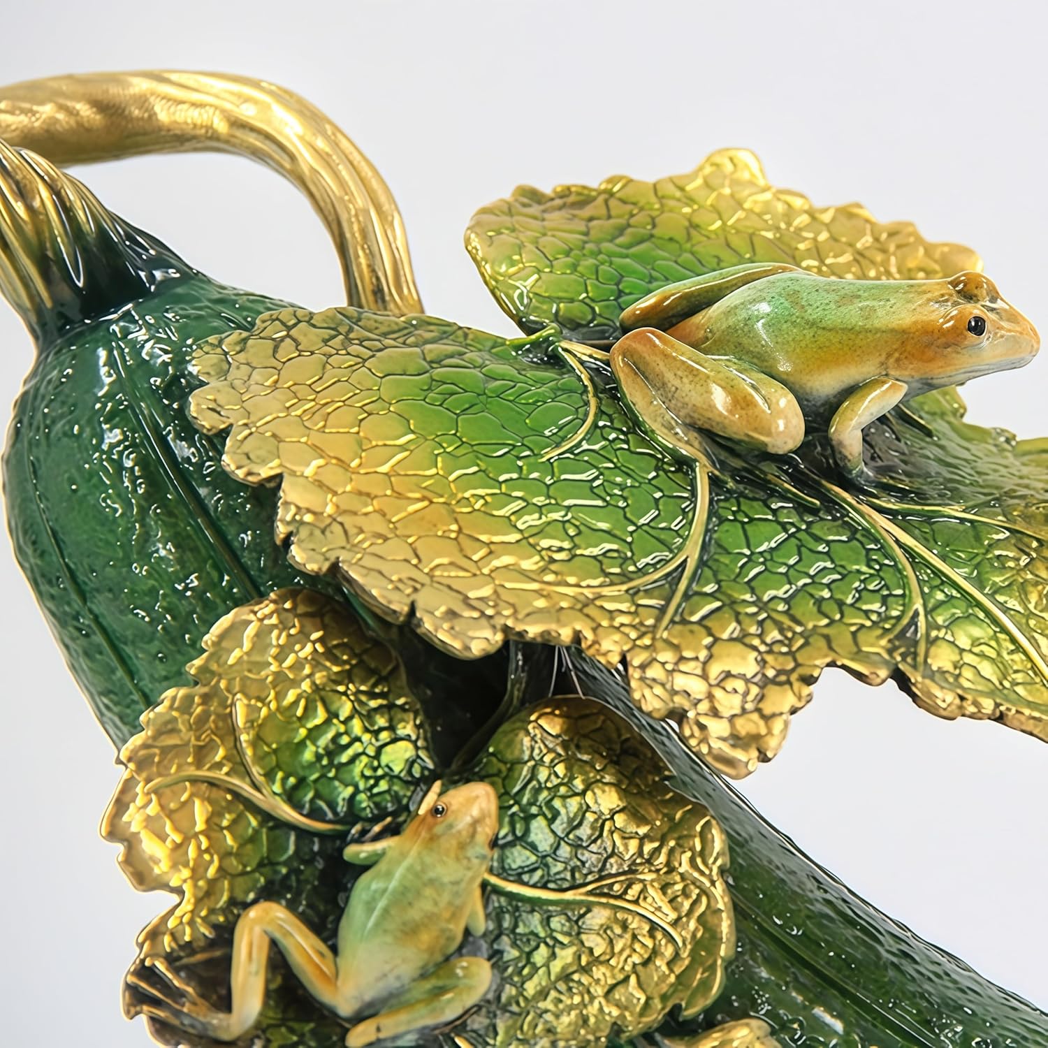 Top Brass Artificial Luffa, Faux Fake Luffa, Artificial Vegetable, Fake Faux Vegetable, Feng Shui Decor & Gifts for Home, Feng Shui Statue, Chinese New Year Decoration, Chinese Decor & Gifts (Small)