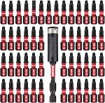 GEINXURN Impact Tough #2 Square 2 in. Insert Driver Bits,50Pack SQ2 Screwdriver Bits Set 2”Long with 1Pcs Impact Bit Holder,Bulk