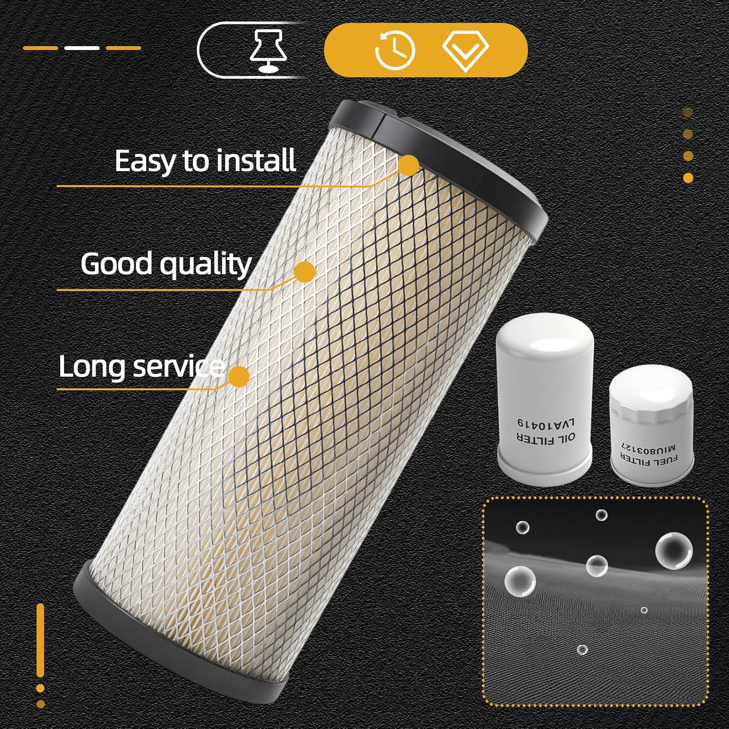 7 PCS Filter Kit Compatible with John Deere Tractor 4044M 4044R 4052M 052R 4066M 4066R Replaces OE#MIU803127 MIU802421 RE68048 RE45864 M806419 RE68049 LVA21039