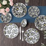 12-pieces Ensemble de vaisselle en céramique Ensembles de plaques Service pour 4, Ensembles de bols, Ensembles en grès, 12pcs Assiette et bol pour cuisine