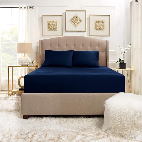 Miniatura 9 de Empyrean - Juego de sábanas tamaño King de bolsillo profundo, 21 pulgadas con 2 fundas de almohada, sábanas de microfibra con bolsillos extra