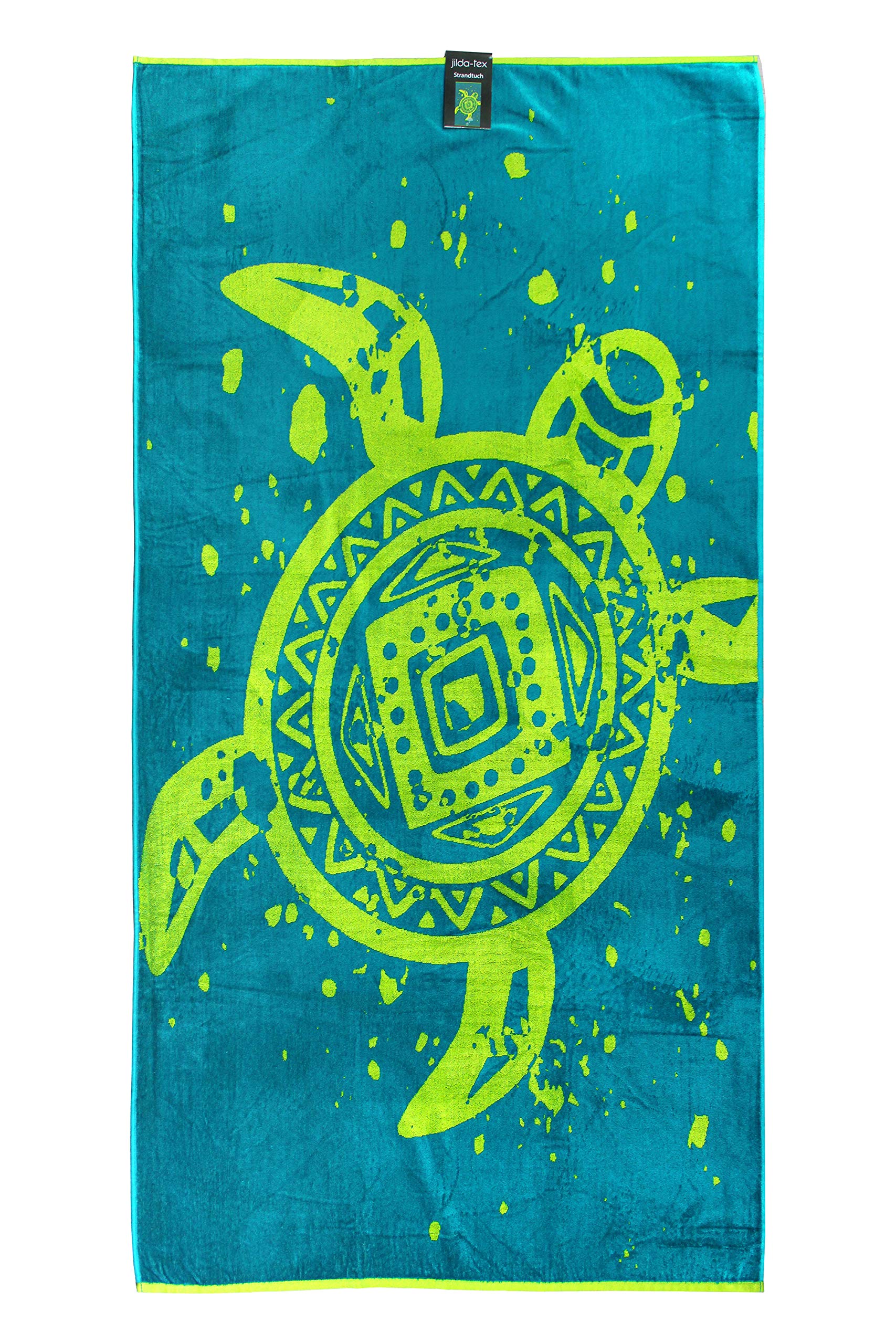 jilda-tex, Strandhanddoek 90 x 180 cm, van 100% katoenfluweel en badstof, gemakkelijk te wassen (strandtijd jilda-tex, Strandhanddoek 90 x 180 cm, van 100% katoenfluweel en badstof, gemakkelijk te wassen (strandtijd