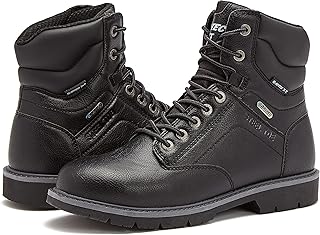Axel Steel Toe Waterproof Work Boots for Men, Slip Resistant Industrial & Construction Boots with Safety Toe, 7 Inch Mens Work Boots (Botas de Trabajo Para Hombre Waterproof)