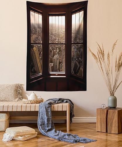 Miniatura 34 de Ambesonne Tapiz de naturaleza, silueta de oso salvaje en el bosque de la selva en la noche oscura, ilustración para colgar en la pared para Verde