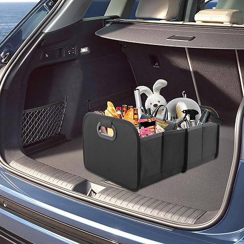 Miniatura 7 de Organizador de maletero de gran capacidad para automóvil, organizador plegable de múltiples compartimentos para guardar herramientas, juguetes,