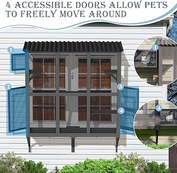 Large Catio Cat Window Box, Outdoor Cats Window Perch Enclosure