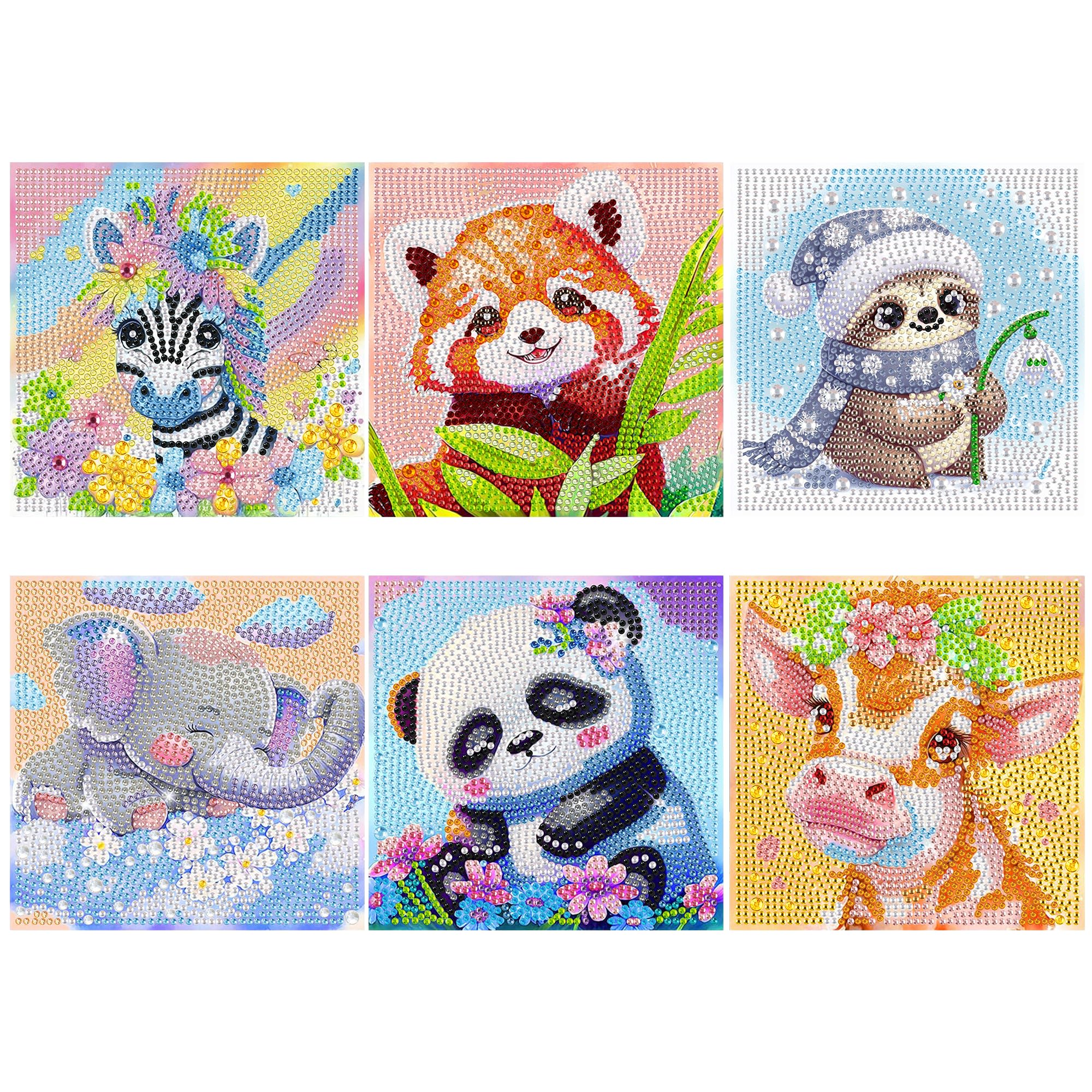 Kssvzz 6 Pack 5D Diamond Painting Kit for Kids - Style C