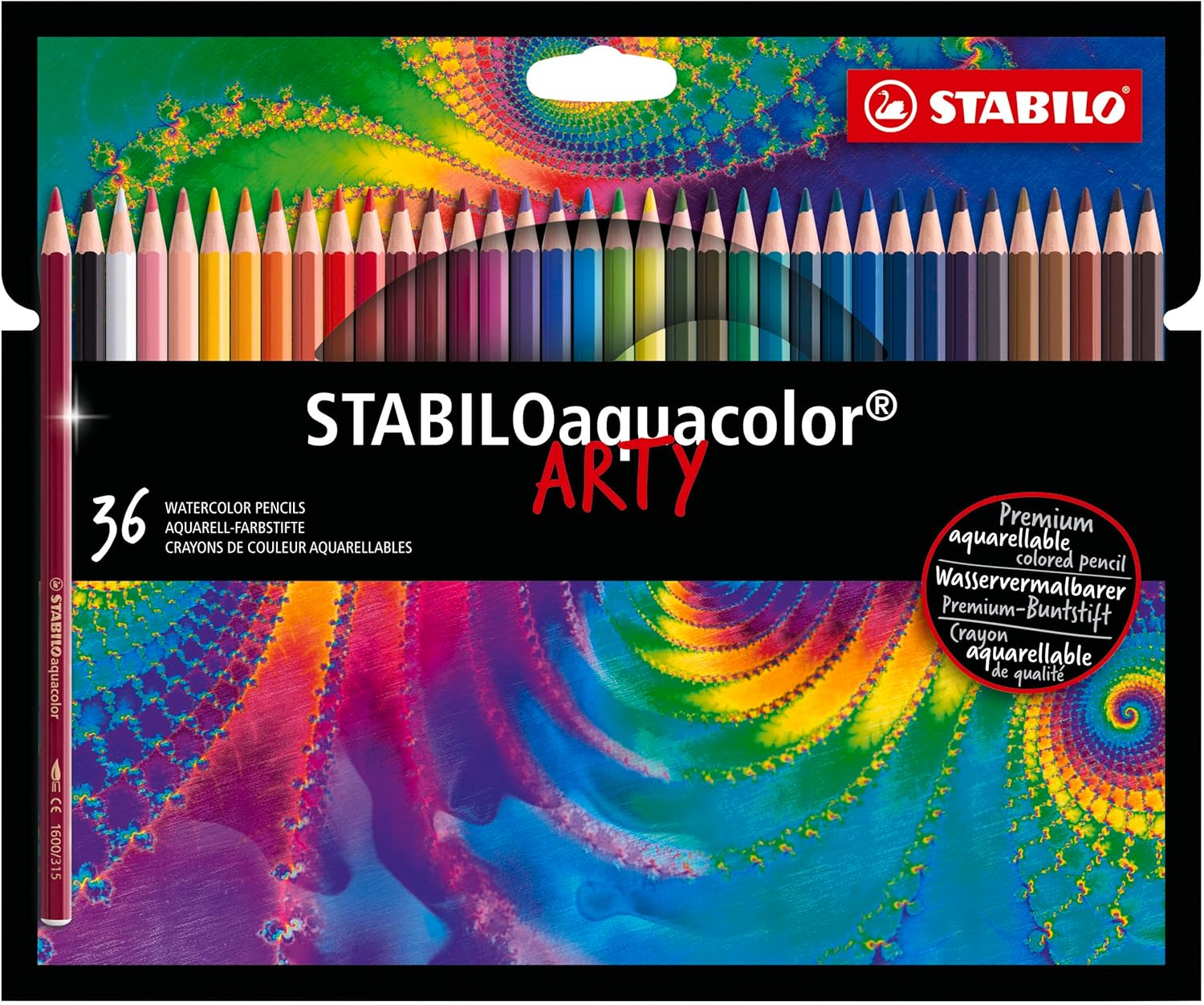 Aquarellable Colouring Pencil - STABILOaquacolor ARTY - Pack of 36 - Assorted Colors
