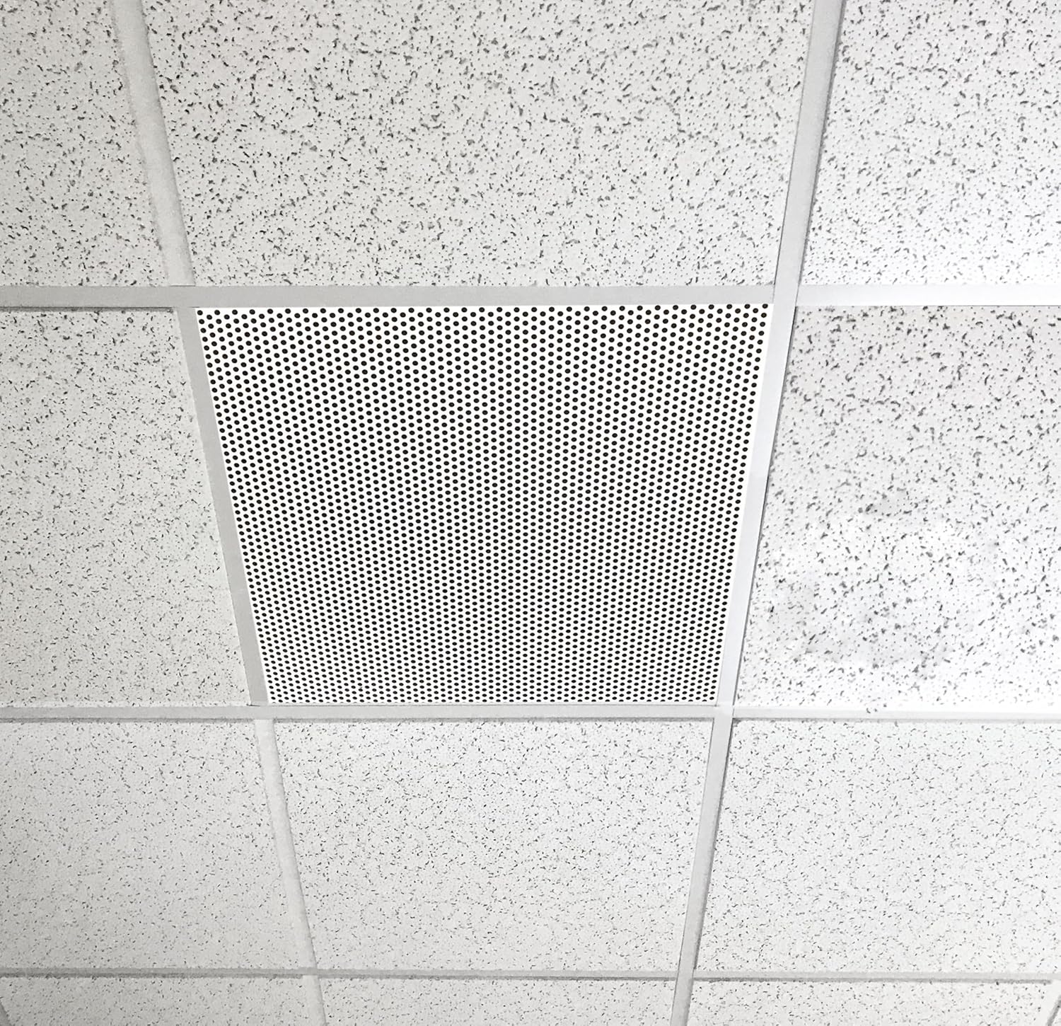 2'x2' White Plastic Perforated Tile with 3/8" Holes (2-Pack)