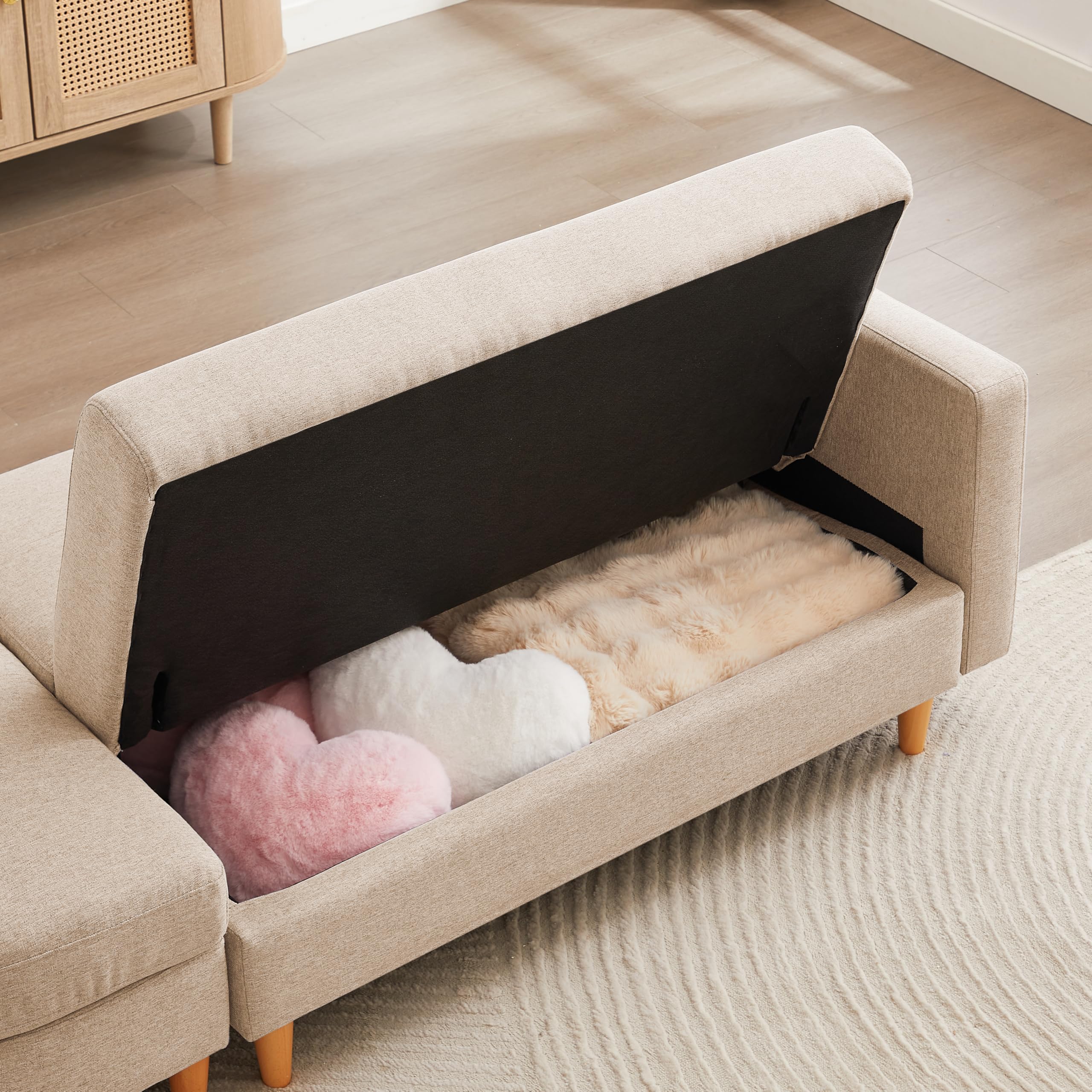 Amazon｜コンバーチブルソファ 収納付きソファベッド 幅164cm 2人掛け 