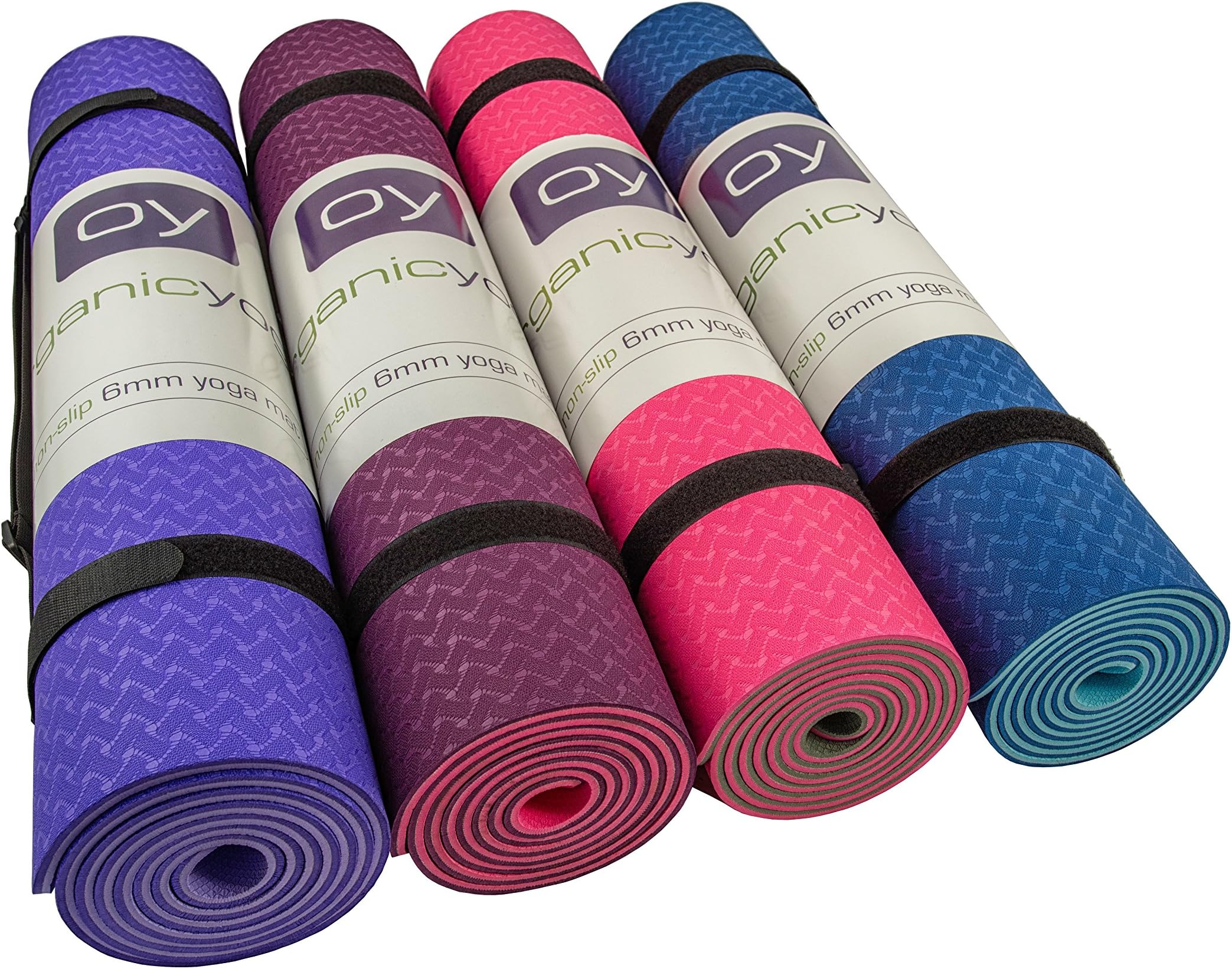 ORGANIC YOGA MAT Non-Slip High-Density Foam - 6mm Thick -Purple