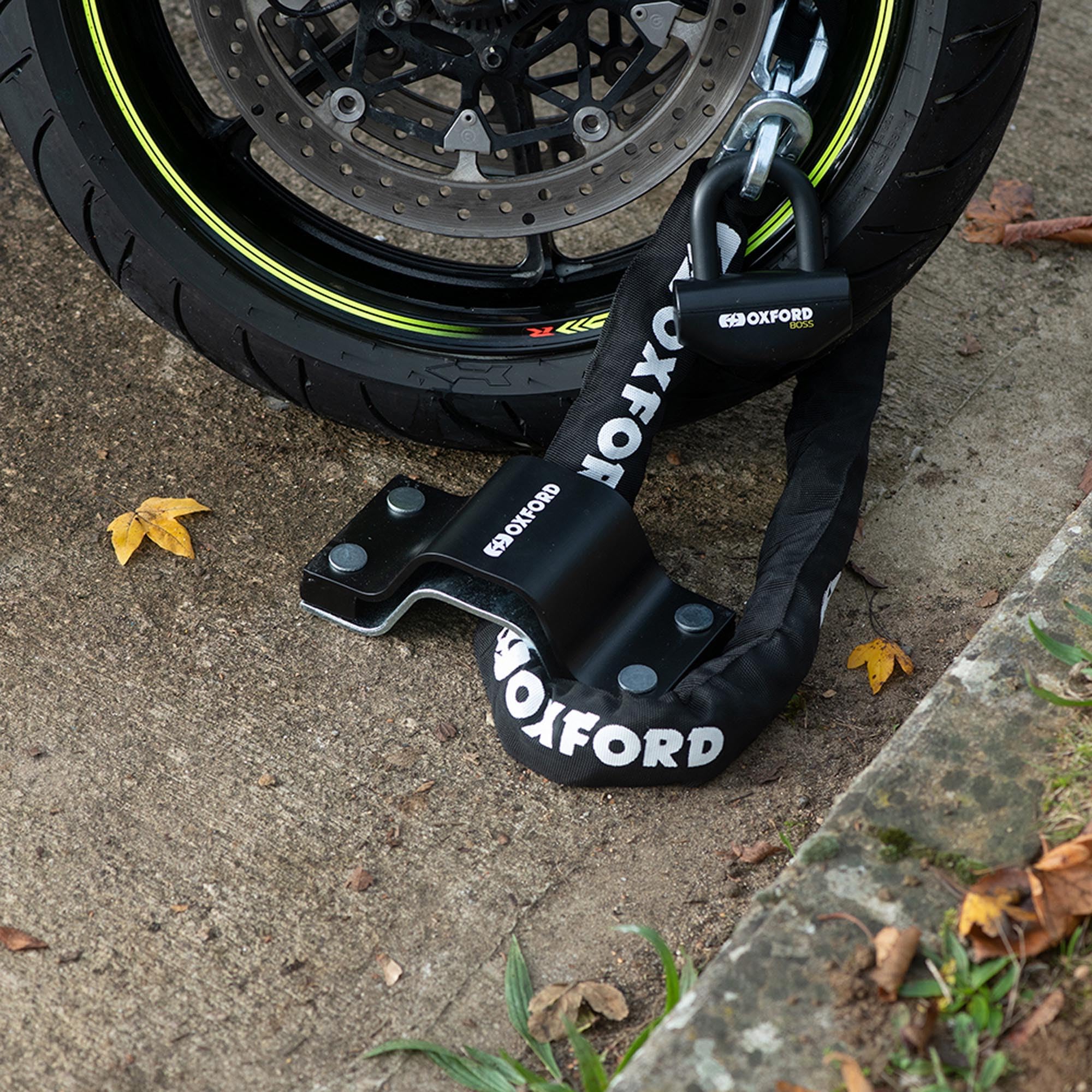 OXFORD Anchor LK404 Ancre au Sol pour Moto Noir