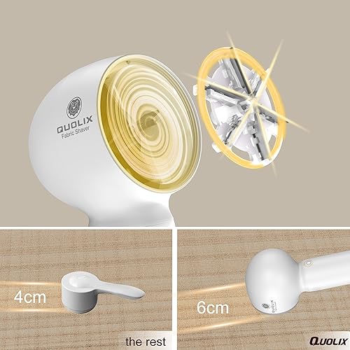 Miniatura 4 de Afeitadora de tela, removedor de pelusa con malla de 2.638 in, cuchillas de 6 hojas, batería de larga duración, cubierta de cepillo de pelusas,