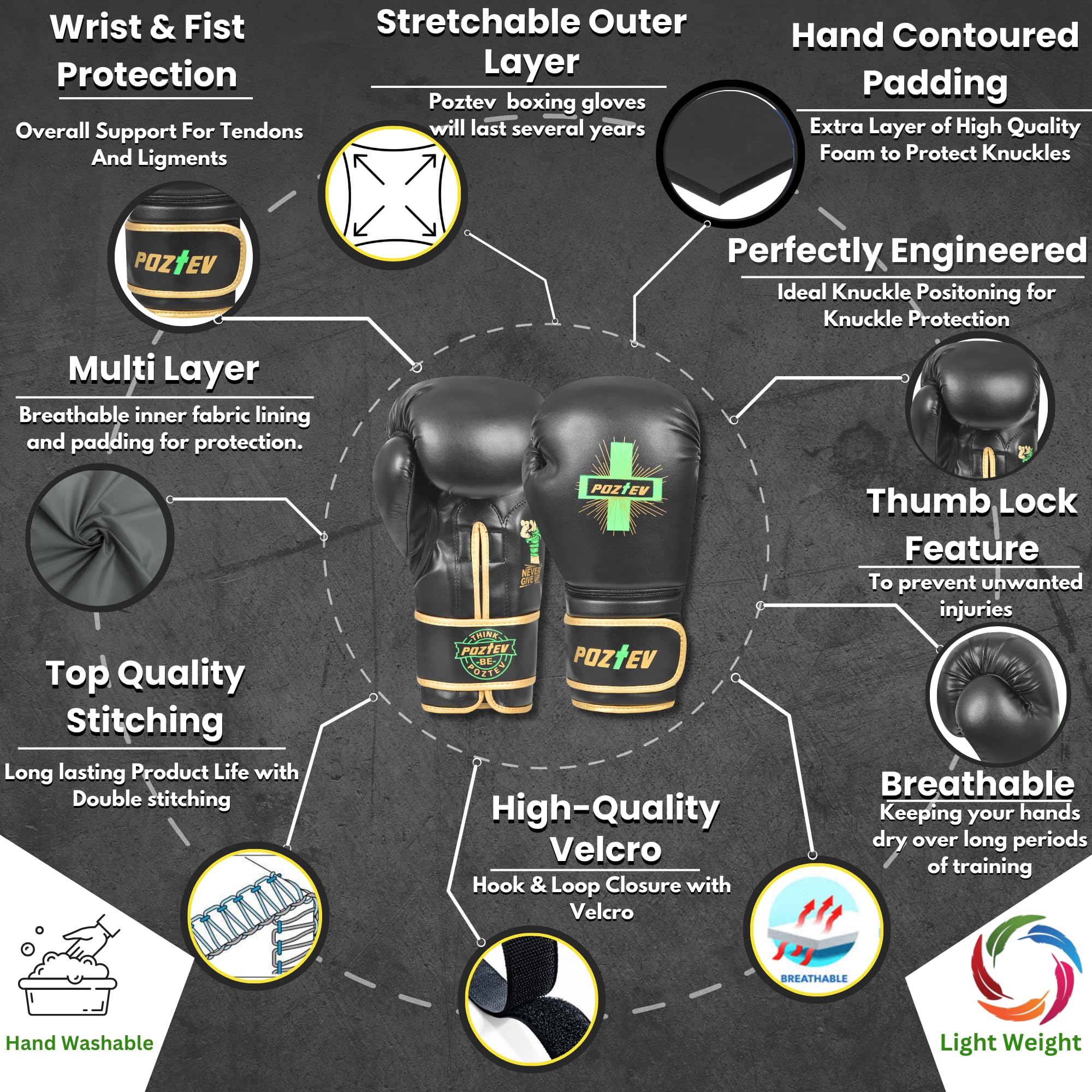 Guantoni da boxe per uomini e donne, guanti da allenamento professionali per sparring, allenamento con sacco pesante, guanti da Muay Thai Focus Mitts sacco da boxe ideali per MMA e kickboxing
