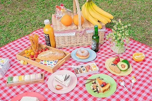 Vista 46 de POSATE Platos de plástico desechables, 60 unidades, 30 platos llanos resistentes de 10.25 pulgadas y 30 platos de postre de 7.5 pulgadas para Rosado