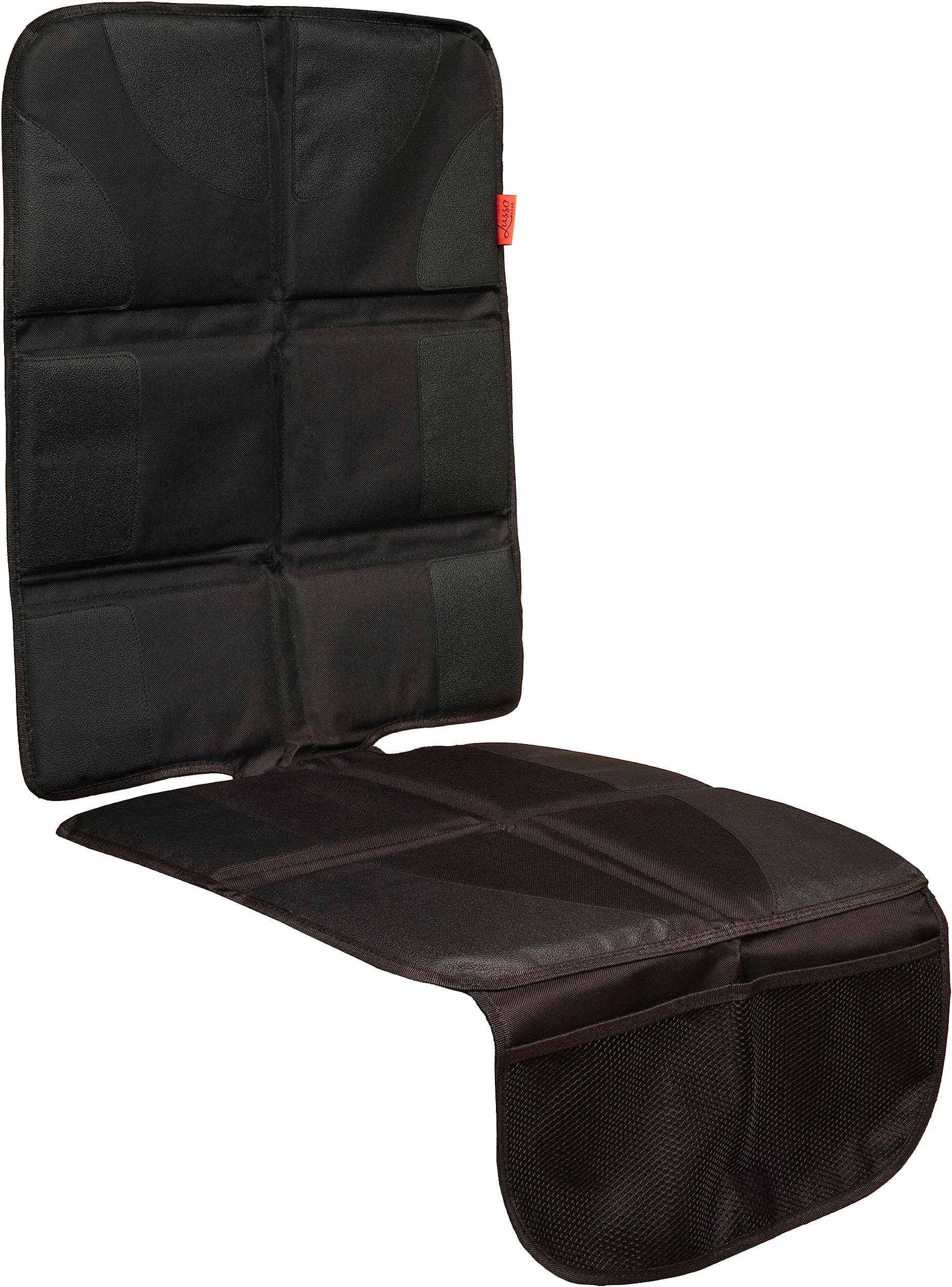 Lusso Gear Car Seat Protector with Thickest Padding - Featuring XL Size (Best Coverage Available), Durable, Waterproof 600D Fabric, PVC Leather Reinforced Corners & 2 Large Pockets for Handy Storage