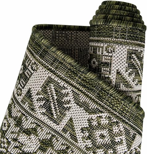 Miniatura 306 de Rugs.com Outdoor Aztec Collection Alfombra – 4 x 6 pies alfombra de tejido plano gris carbón perfecta para salas de estar, grandes comedores, planos