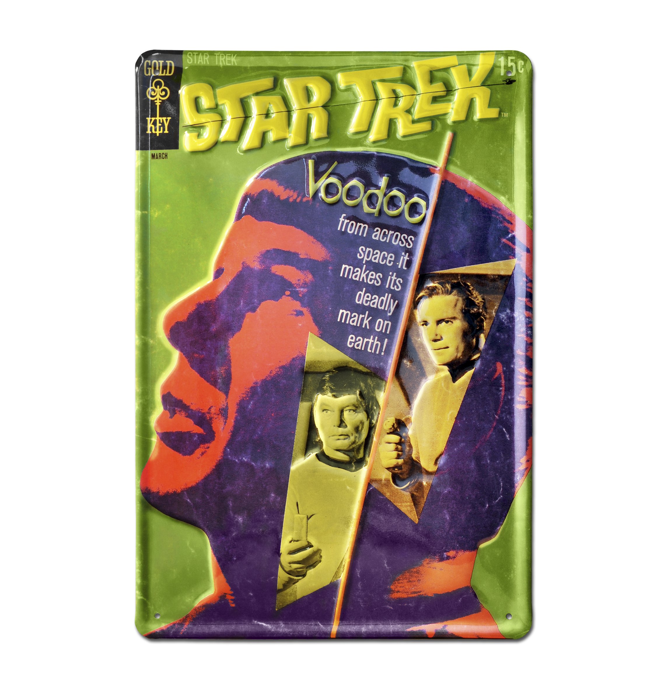 Logoshirt® Star Trek I Spock I Voodoo I Tin plaque I Tin plate sign I Retro I 3D Embossing I 20x30 cm I Licensed original design