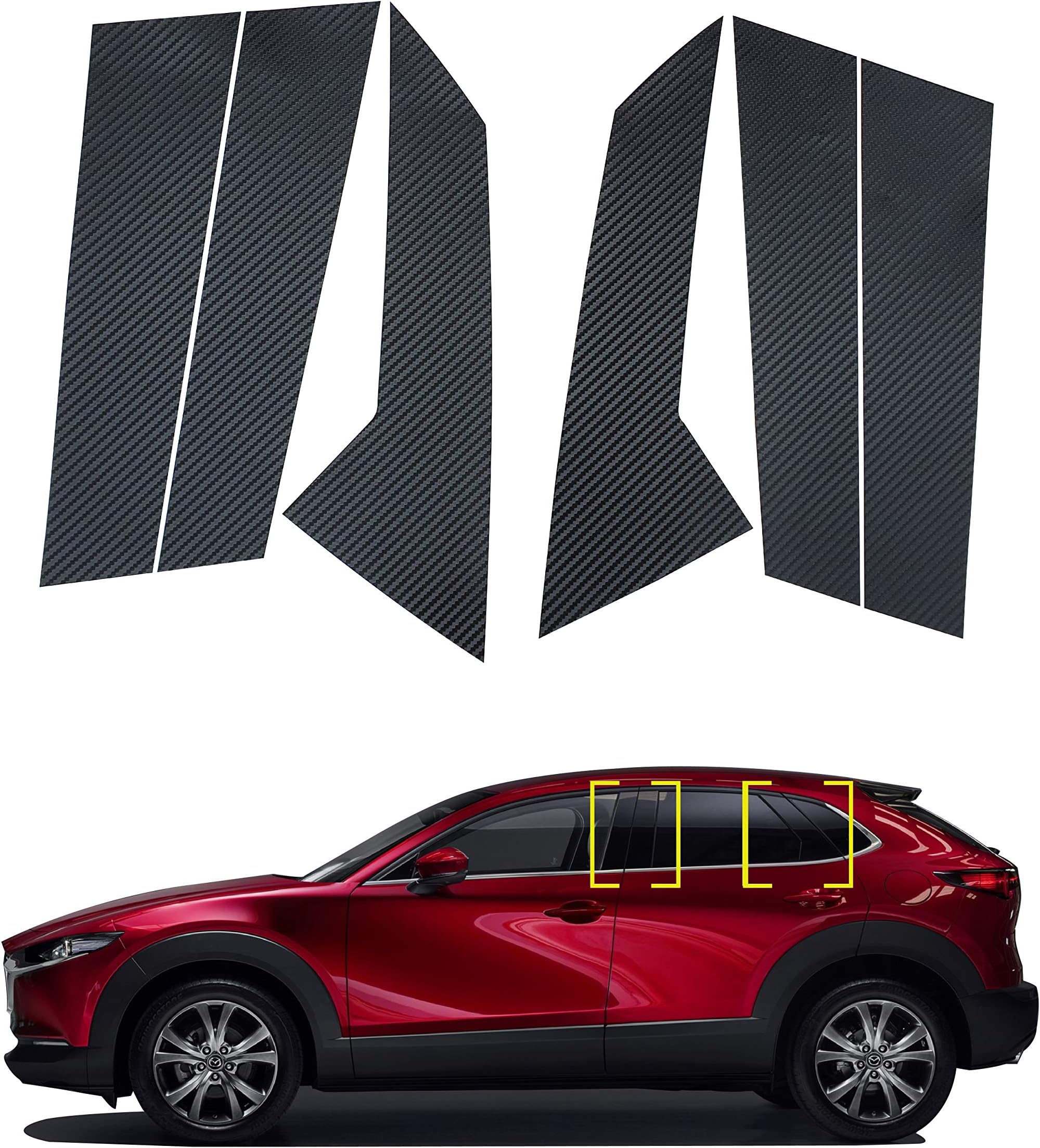 Pegatinas Protectoras Para Pilares De Ventanas De Coche, Compatible Con Mazda CX-5 2017-2022, Pack De 10