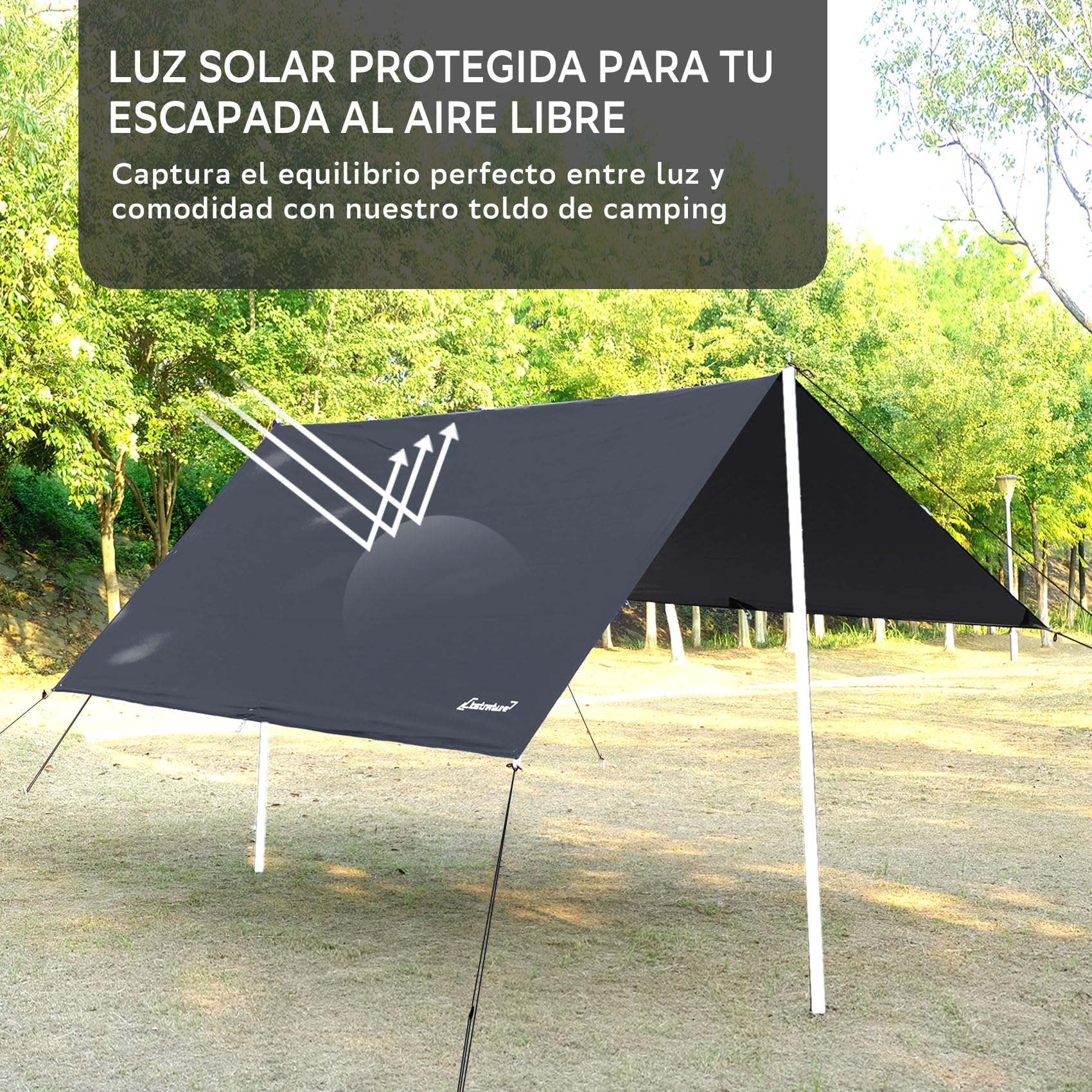 Clostnature Toldo Impermeable para Camping - Lona de Tiendas Compacto y Duradero, Toldo de Refugio Exterior de 305 x 293 cm para Hamaca, Mochilero, Senderismo, Picnic, Refugio de Tienda, Ultraligero