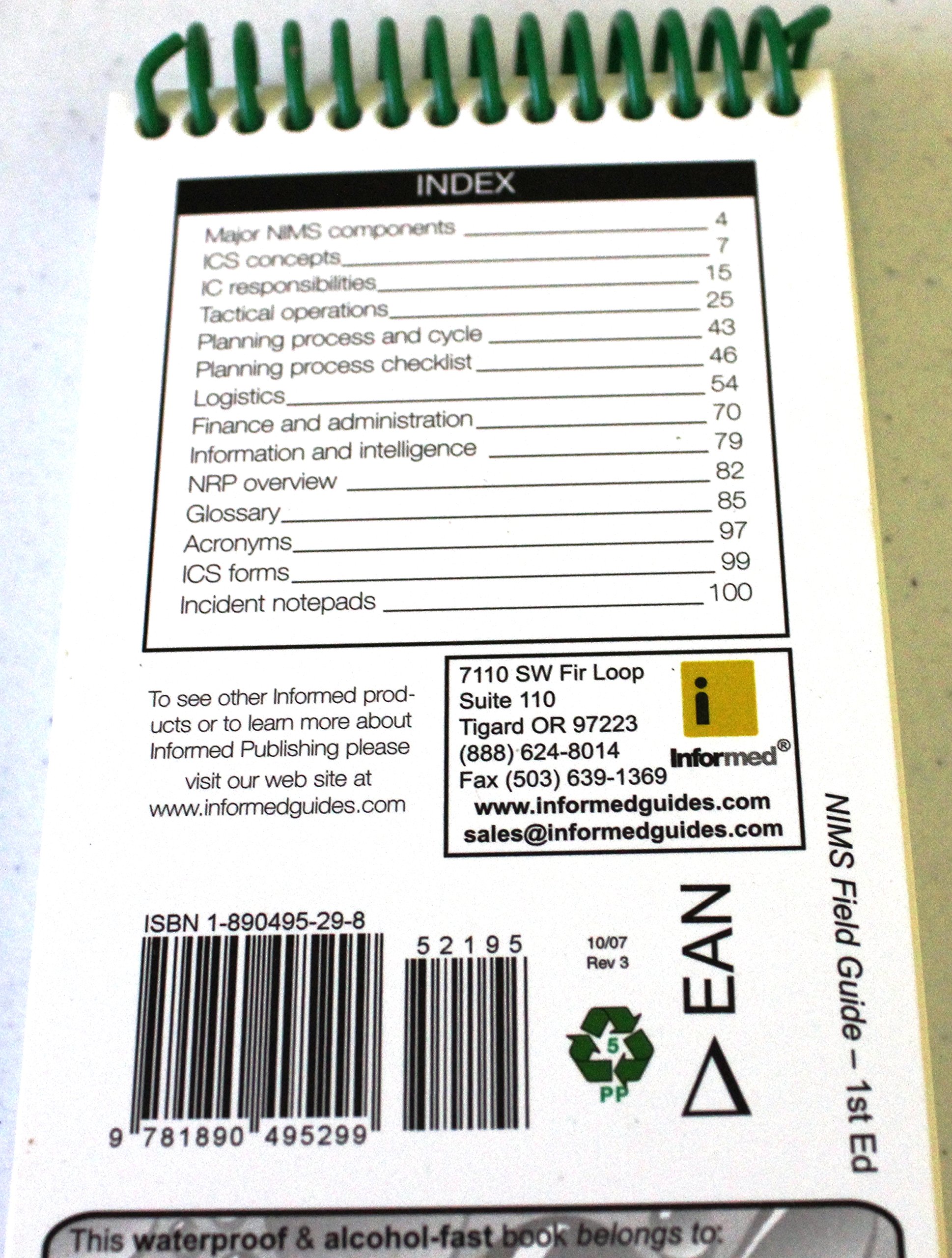Nims Incident Command System Field Guide