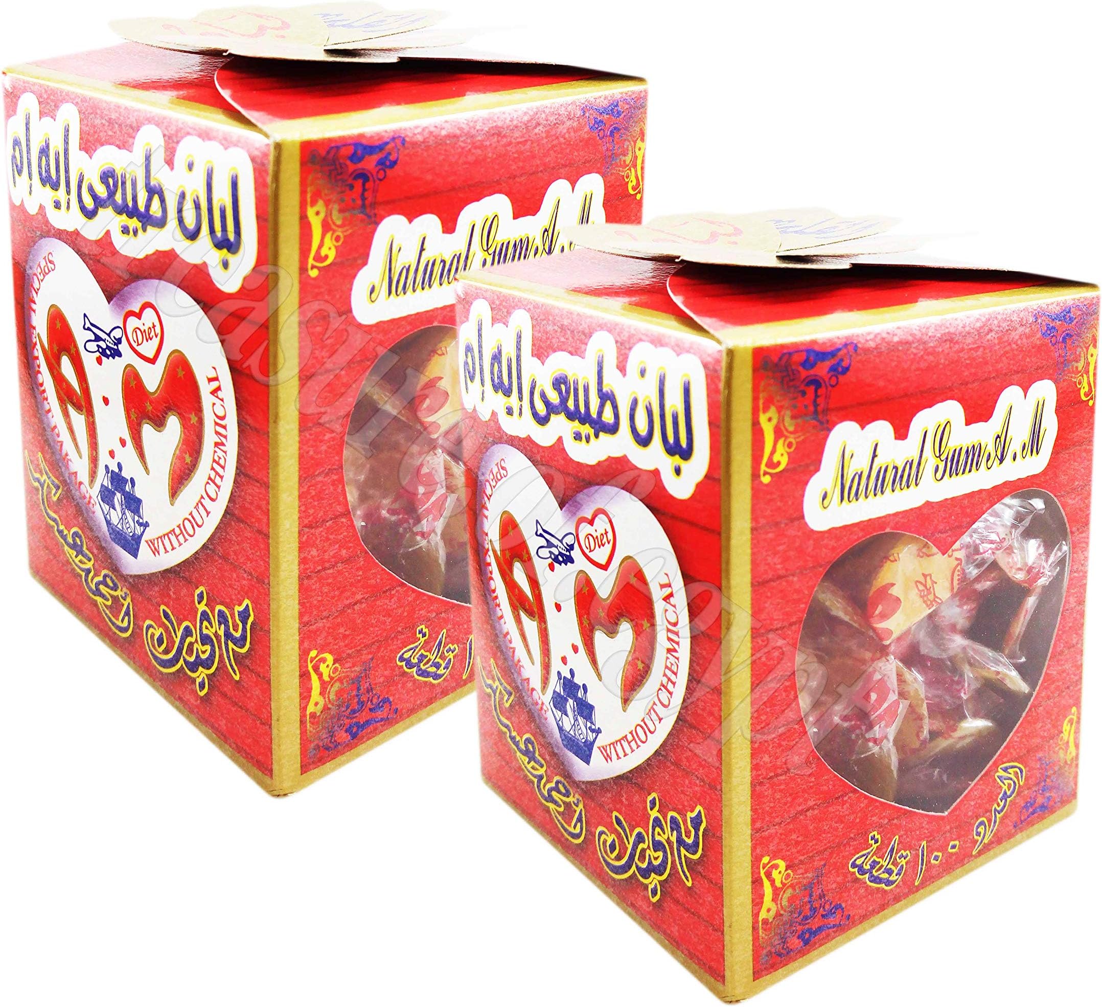 Natural Honey Mastic Chewing Turkish Gum Sugar Free Box 100 & 200 Pieces