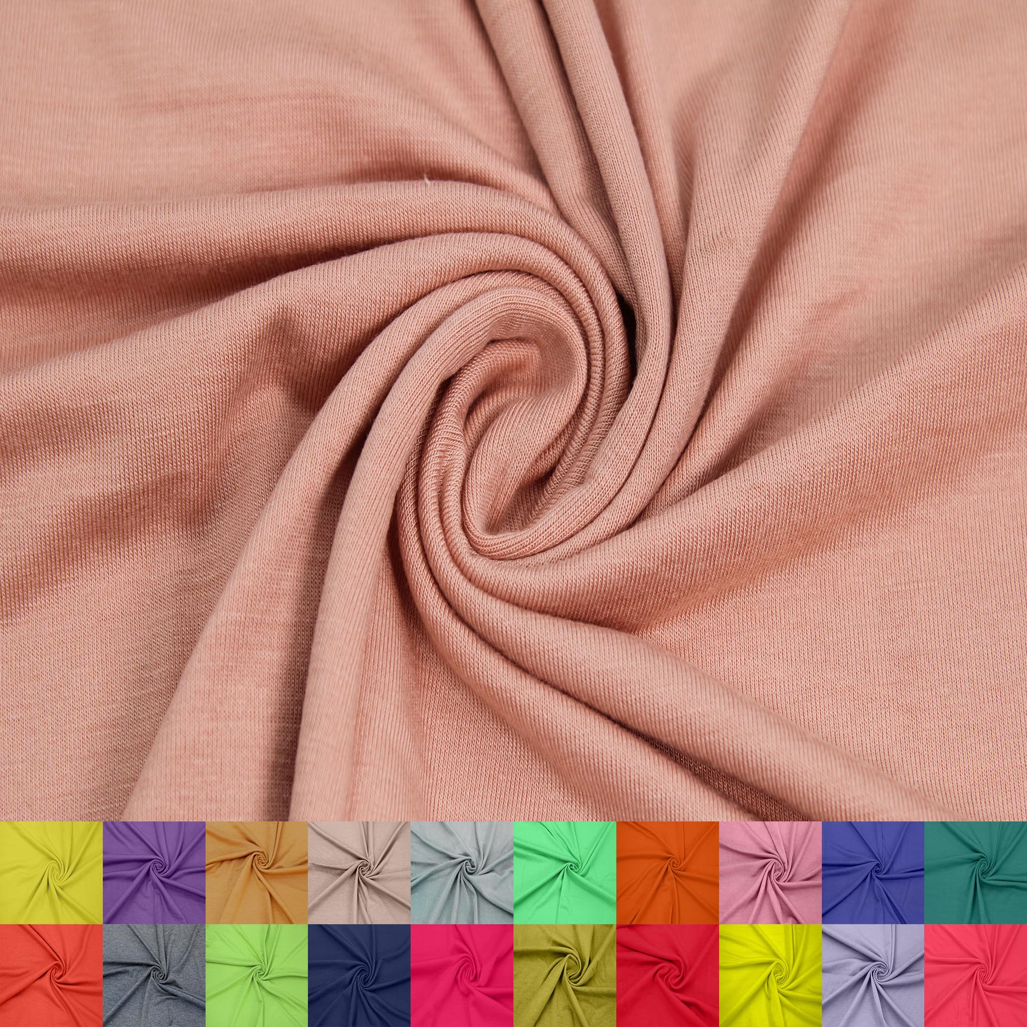 60" Wide Rayon Spandex Jersey Knit Fabric by The Yard - 4-Way Stretch, 200GSM, Medium Weight -Soft & Breathable - Apparel, Accessories, Maternity & Decorations — view 110