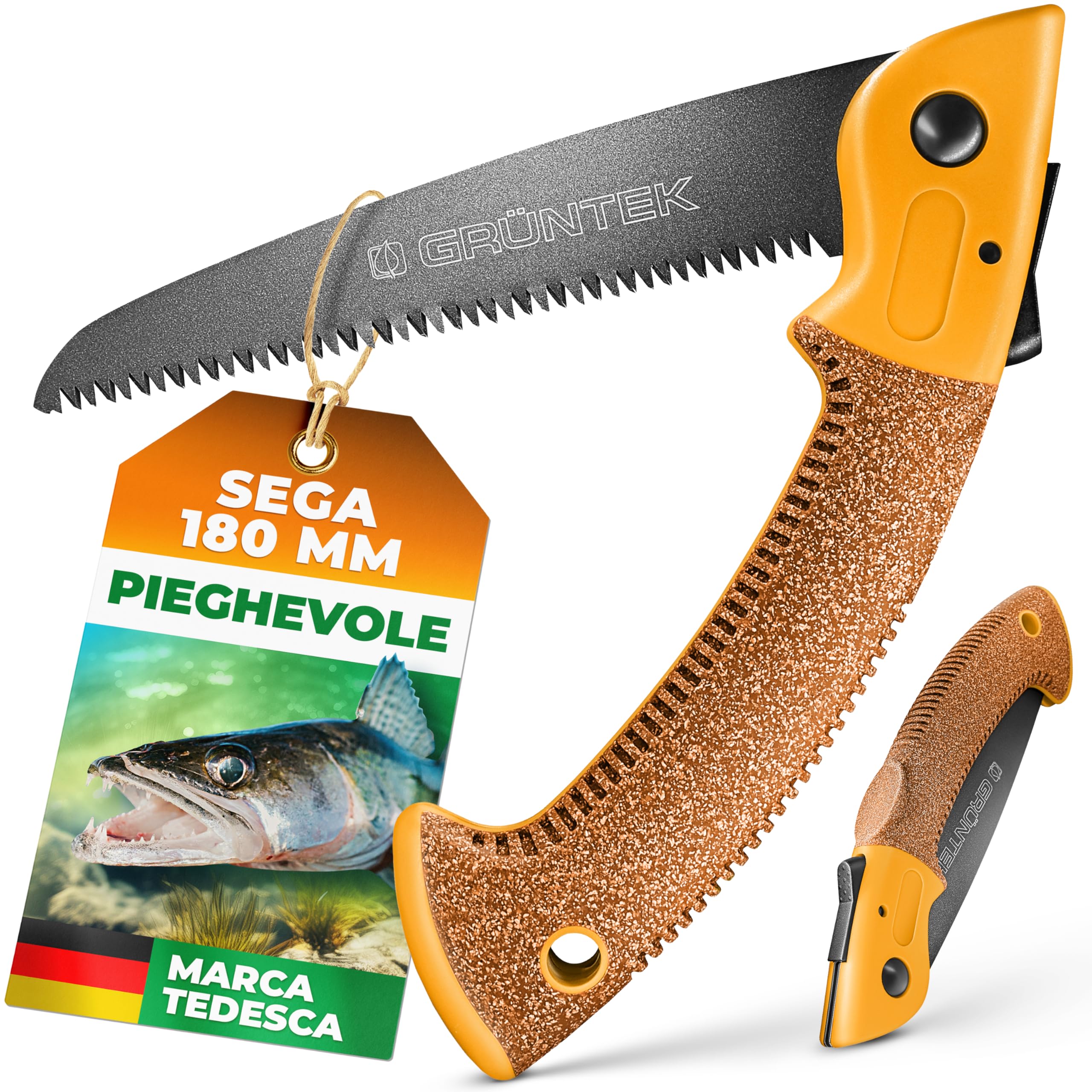 Seghetto Pieghevole Da Potatura Professionale - Lama 140mm, Denti Tre Lati, Per Giardino E Campeggio - Foto 10