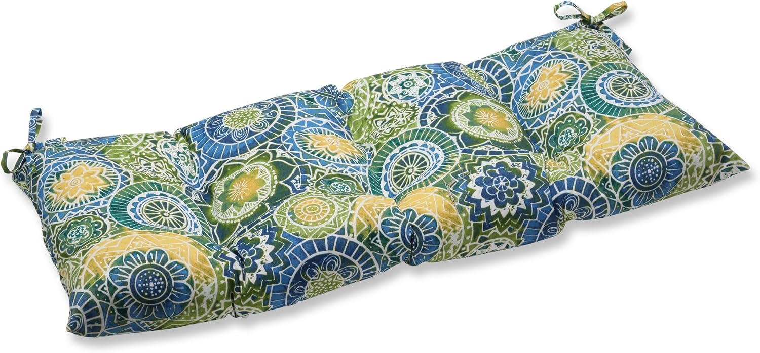 Pillow Perfect 535340 Indoor/Outdoor Omnia Lagoon Swing/Bench Cushion,Blue,44" x 18.5"