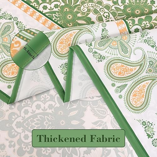 Vista 29 de Yinhua Mantel rectangular azul y blanco de 60 x 84 pulgadas, manteles para mesas rectangulares de 6 pies, mantel al aire libre para fiestas, mantel