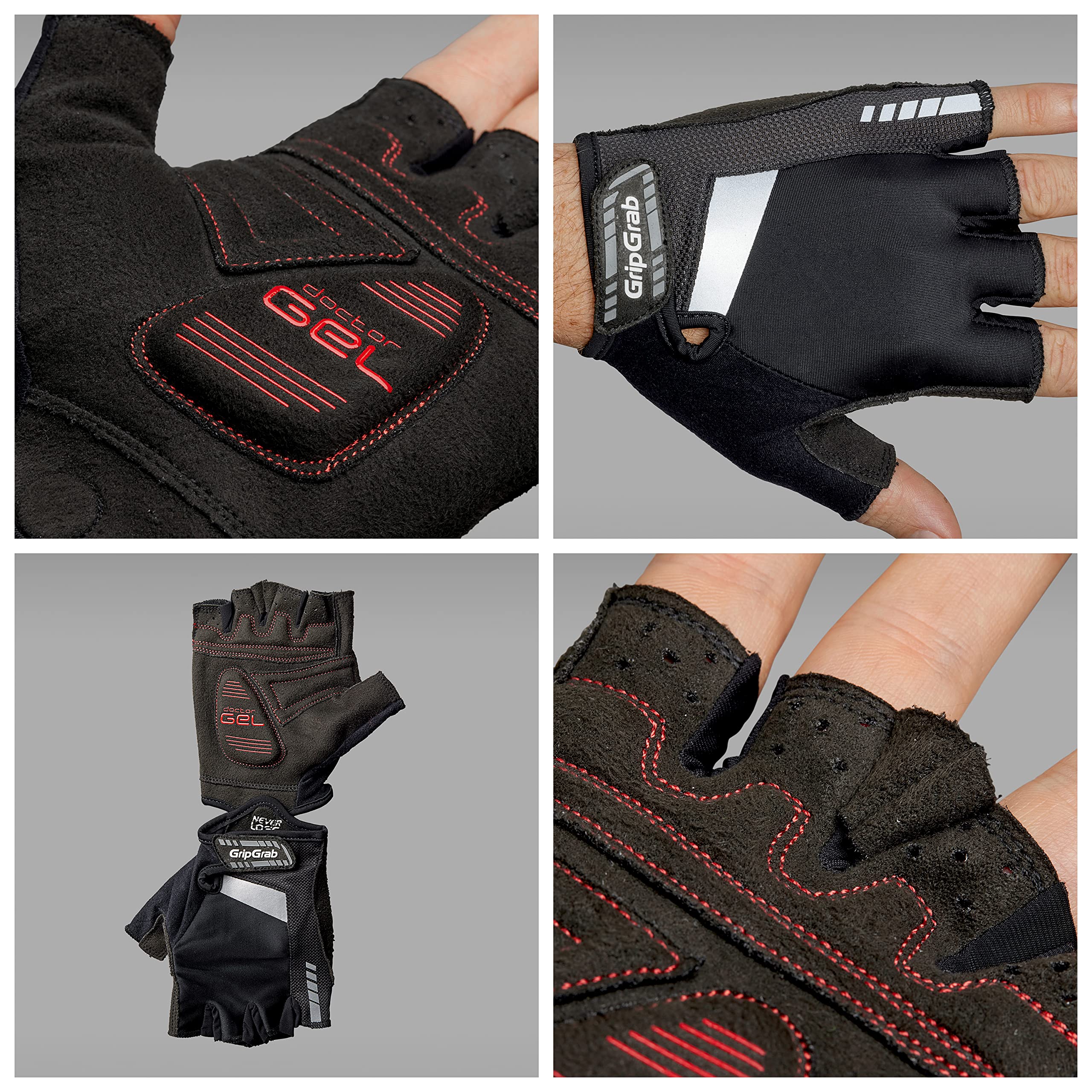 GripGrab Guantes de Ciclismo SuperGel de Verano Cortos Acolchado DoctorGel 6mm Guantes Bicicleta Hombre Carretera MTB Gravel