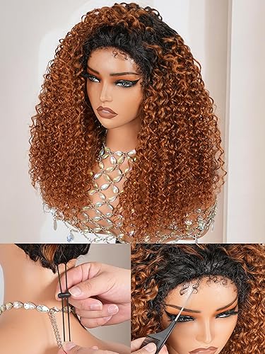 T1B/30 Ombre Half Wig Human Hair Water Wave | Tiny