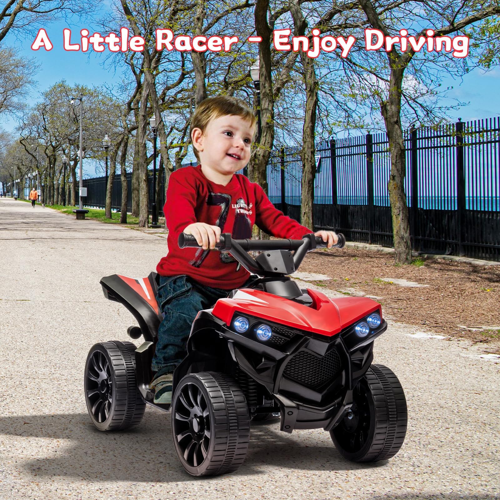 Quad Eléctrico Para Niños 6V, Quad Para Niños De 3-5 Años, Con 2 Motores | Quad Eléctrico Para Niños 6V, Quad Para Niños De 3-5 Años, Con 2 Motores, Velocidad Ajustable 3-6Km/h