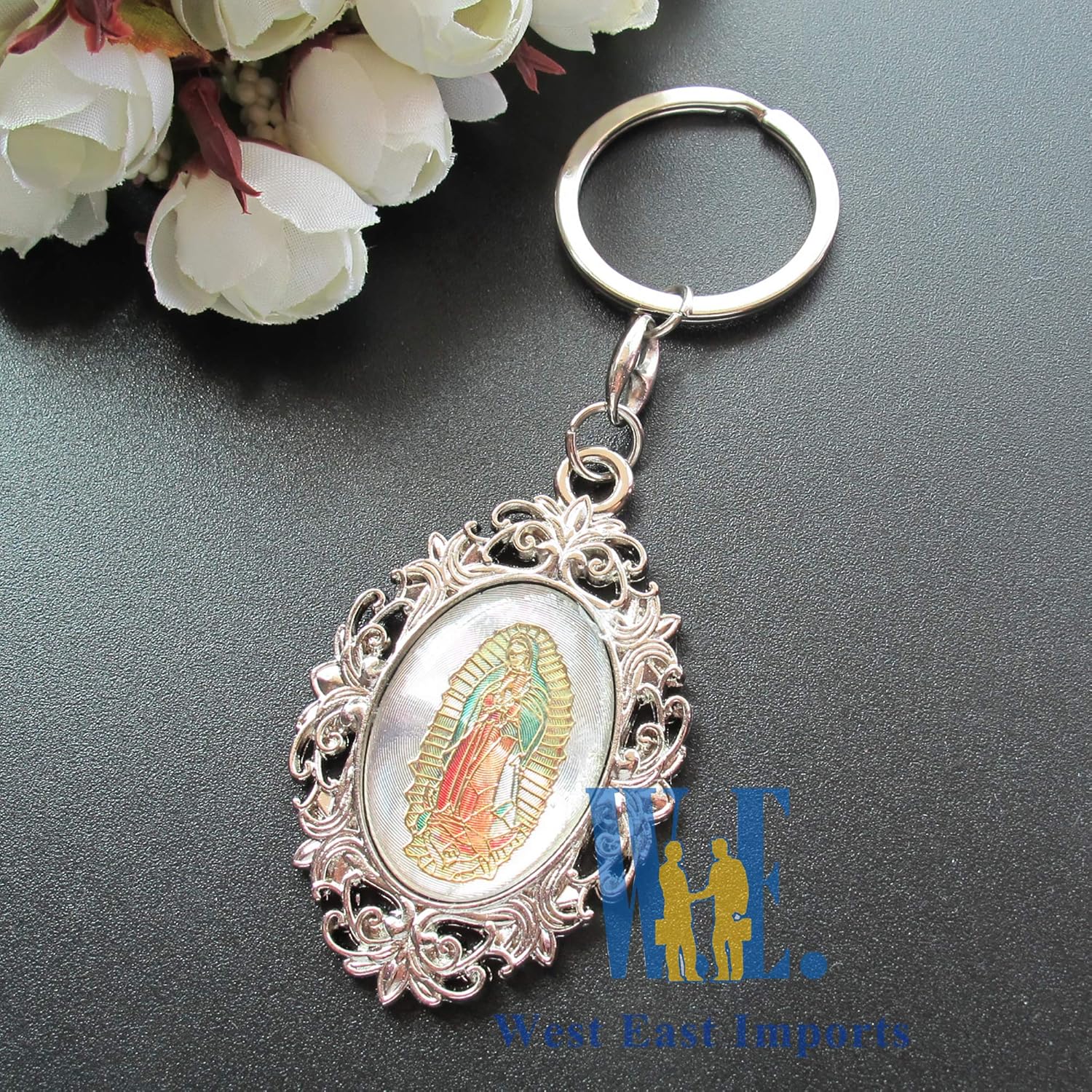 Memorial Key Chain Favor 12PCS Our Lady of Guadalupe/Recuerdos para Novenario Aniversario Rest in Peace Recuerdos para Funeral (Cross)