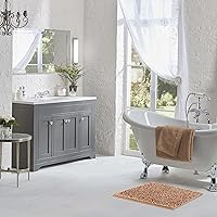 Vista 49 de Laura Ashley Tapete de baño de felpilla con mantequilla, absorbente, lanudo y antideslizante, alfombra de felpa para bañera y fregadero, 2 piezas