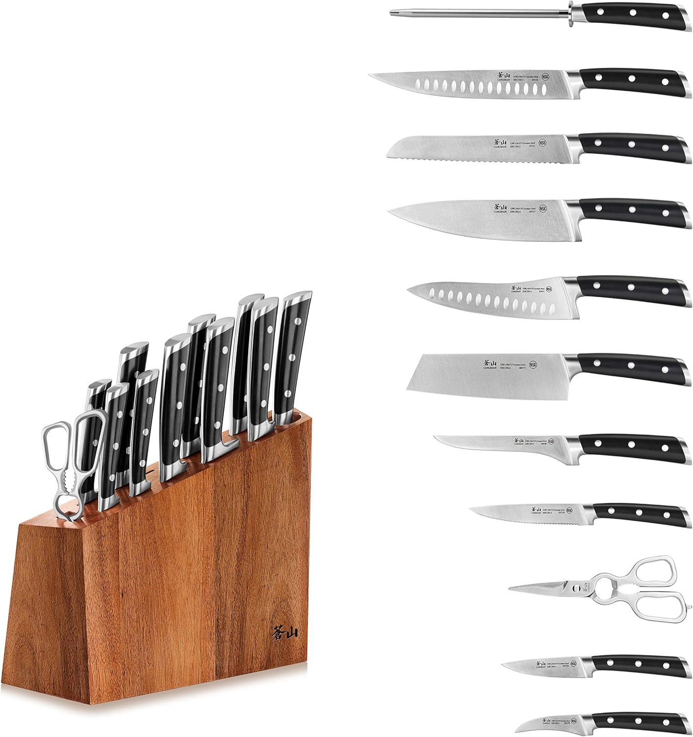 Exclusive Discount 50% Price Cangshan S Series 60140 12-Piece German Steel Forged Knife Block Set
