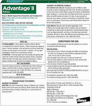 Advantage II Kitten Vet-Recommended Flea Treatment & Prevention | Cats 2-5 lbs. | 2-Month Supply