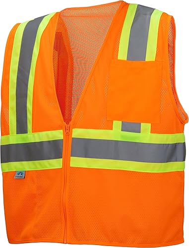 Vista 4 de Pyramex Safety RVZ2210M RVZ22 Series Chalecos Hi-Vis Lime - Talla M Lima