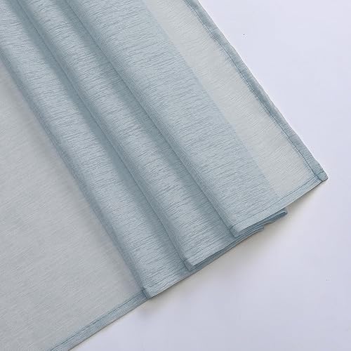 Miniatura 5 de DONREN Paneles de cortinas transparentes para cama, elegante cenefa transparente de gasa sólida, bufanda larga para tratamiento de ventana, para