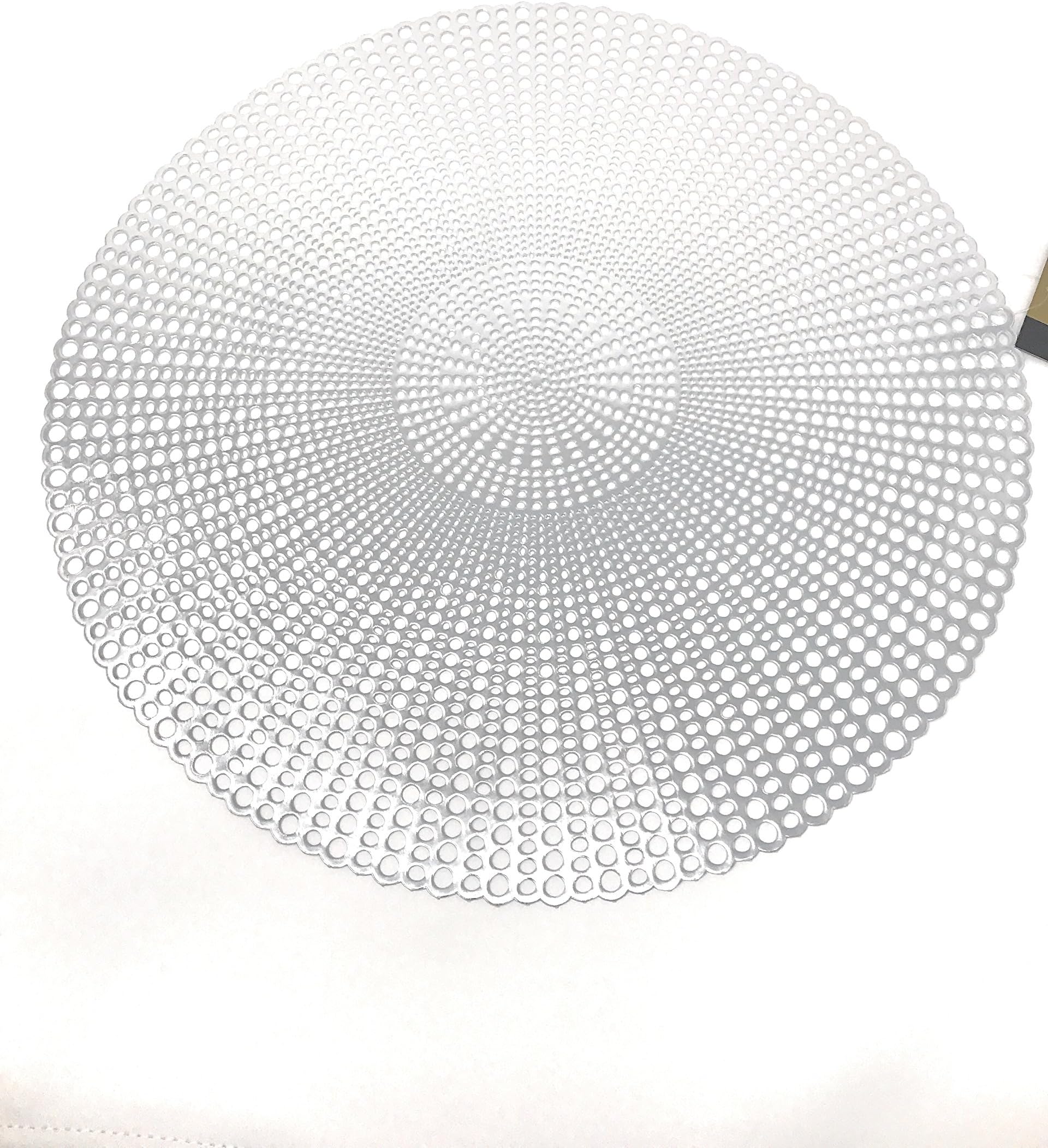 LintexBROCADE ROUND PLACEMATS SILVER SET OF 4