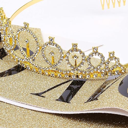 Miniatura 5 de CIEHER Tiaras y coronas, banda de cumpleaños para mujer, banda de cumpleaños y tiara de diamantes de imitación, Aleación, diamantes de imitación