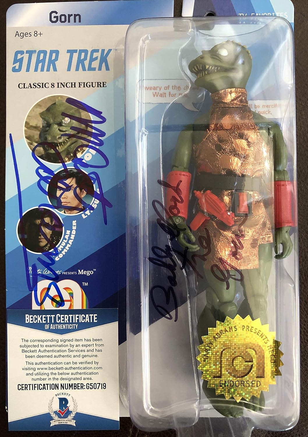 Star Trek Gorn 8 inch Limited Edition Action Figure signed by Bobby Clark and Marty Abrams w/Beckett COA