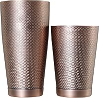 Vista 20 de Barfly Agitador de celosía de diamante de 18 oz, chapado en cobre