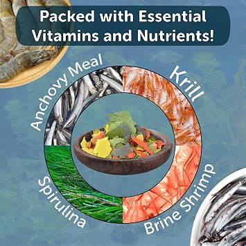 Premium Marine Fish Flakes with Seaweed, Algaes, Spirulina Marine Angels, Butterflies, Tangs Premium Marine AF Flakes - 1-lb