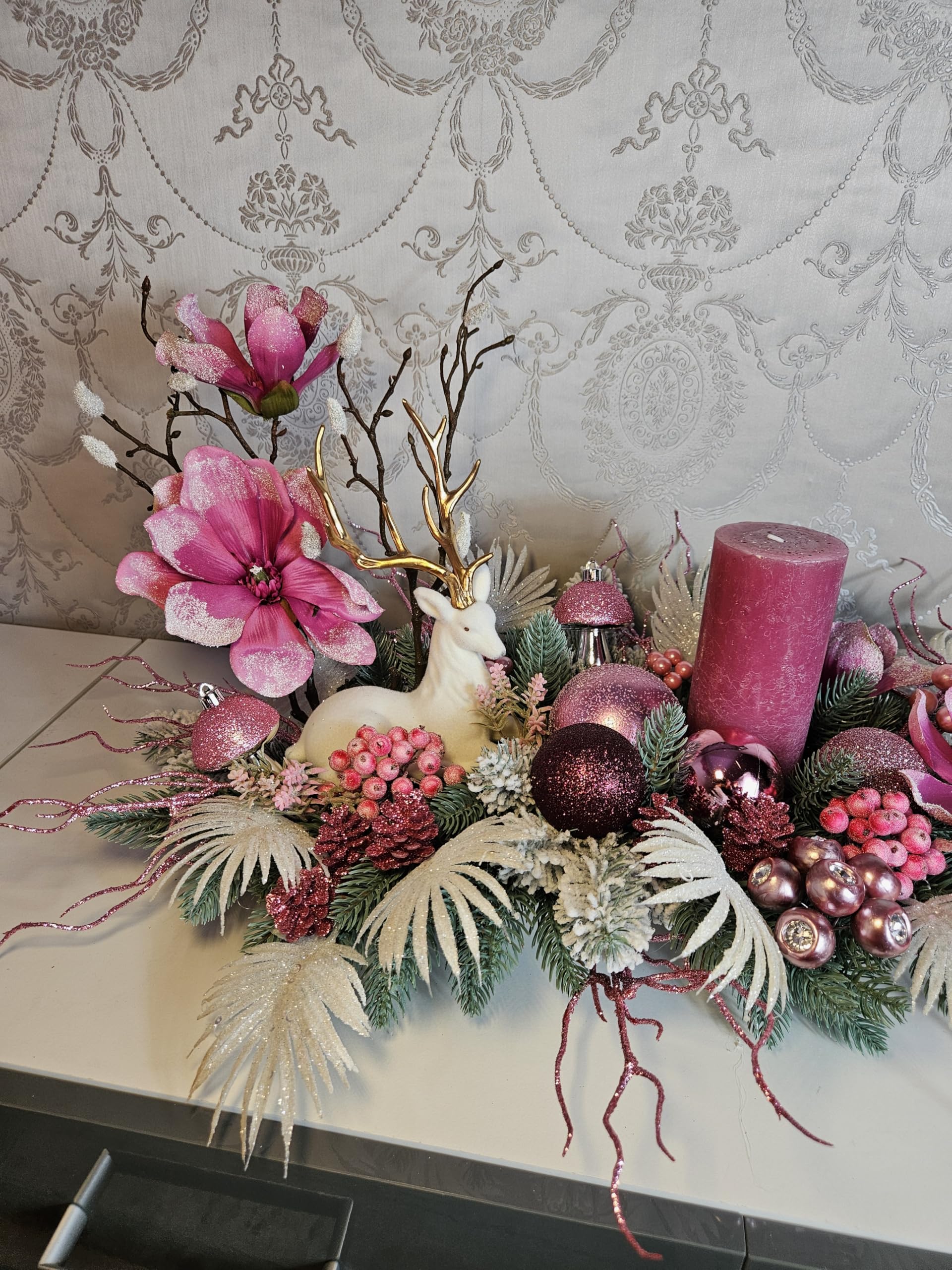 Weihnachtsgesteck + Adventdekoration Kamingesteck, Chrismes, Weihnachtsdeko Weihnachtsblumen Tischdekor, Tischgesteck, Winterdekor,Advent