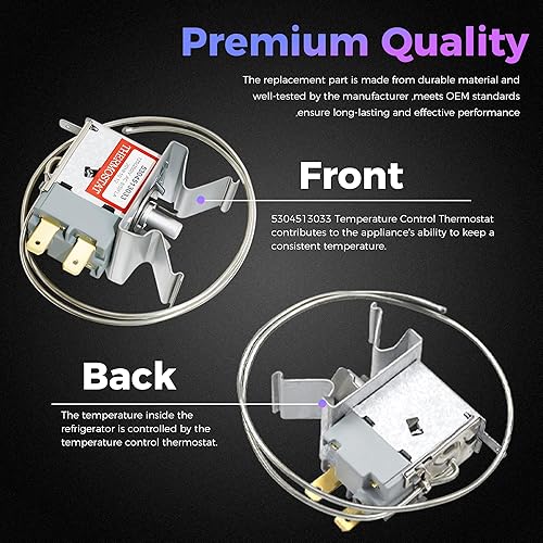Miniatura 4 de 5304513033 Termostato de control de temperatura para refrigerador de Romalon Fit para Frigi-daire reemplaza 297216037 5304503436 216715200 297216033