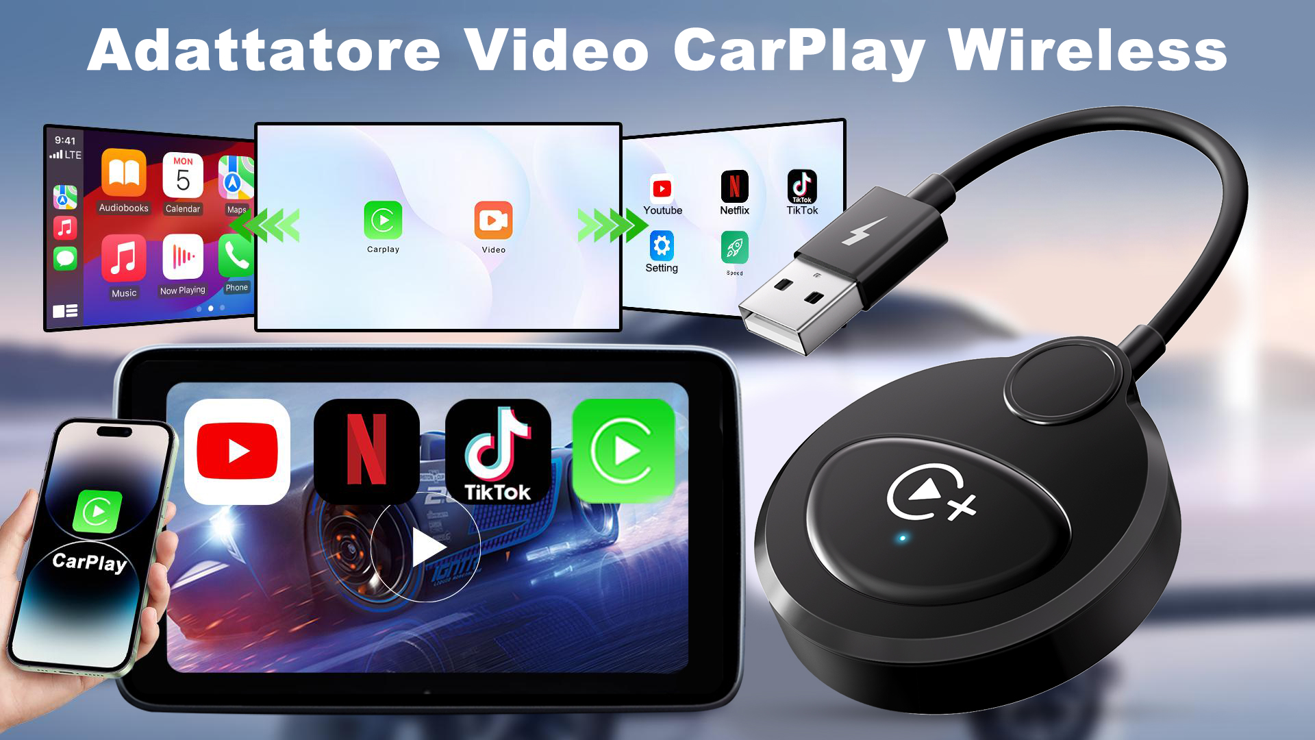 Adattatore CarPlay Wireless Con Netflix E YouTube - Per Auto Dal 2016, Plug & Play - Foto 6