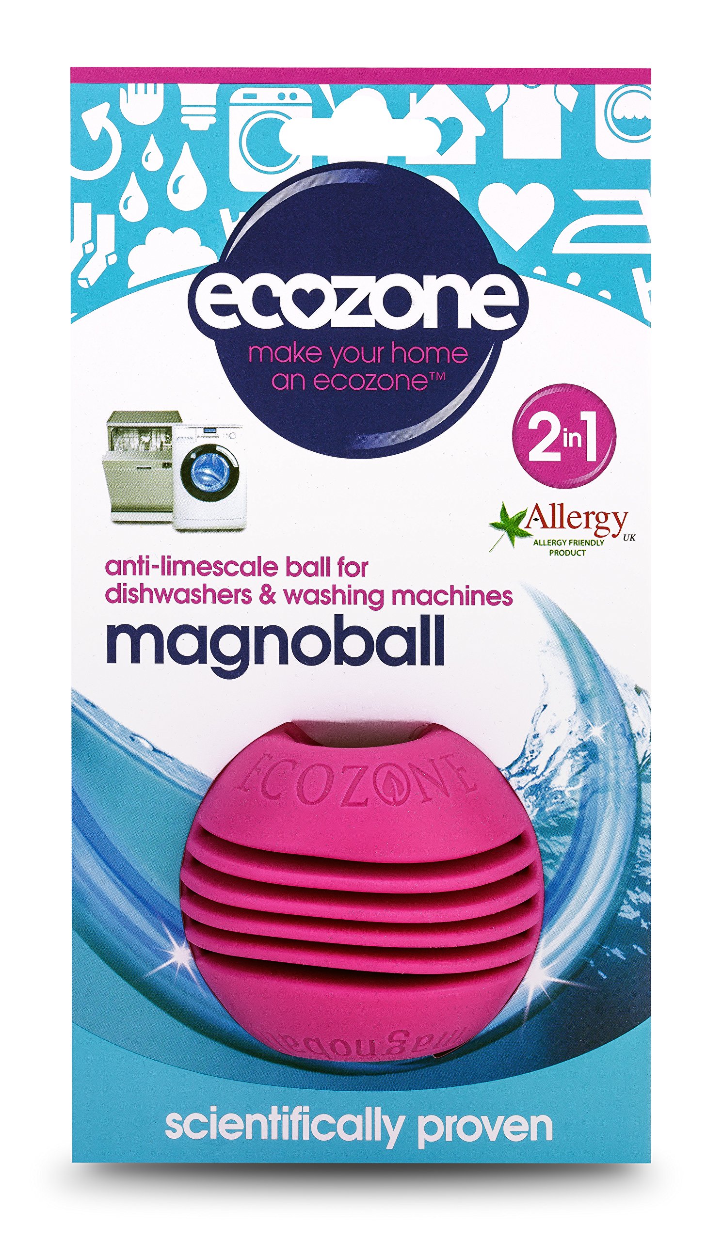Ecozone Magnoball gegen Kalk für Geschirrspüler und Waschmaschine, 1 Stück