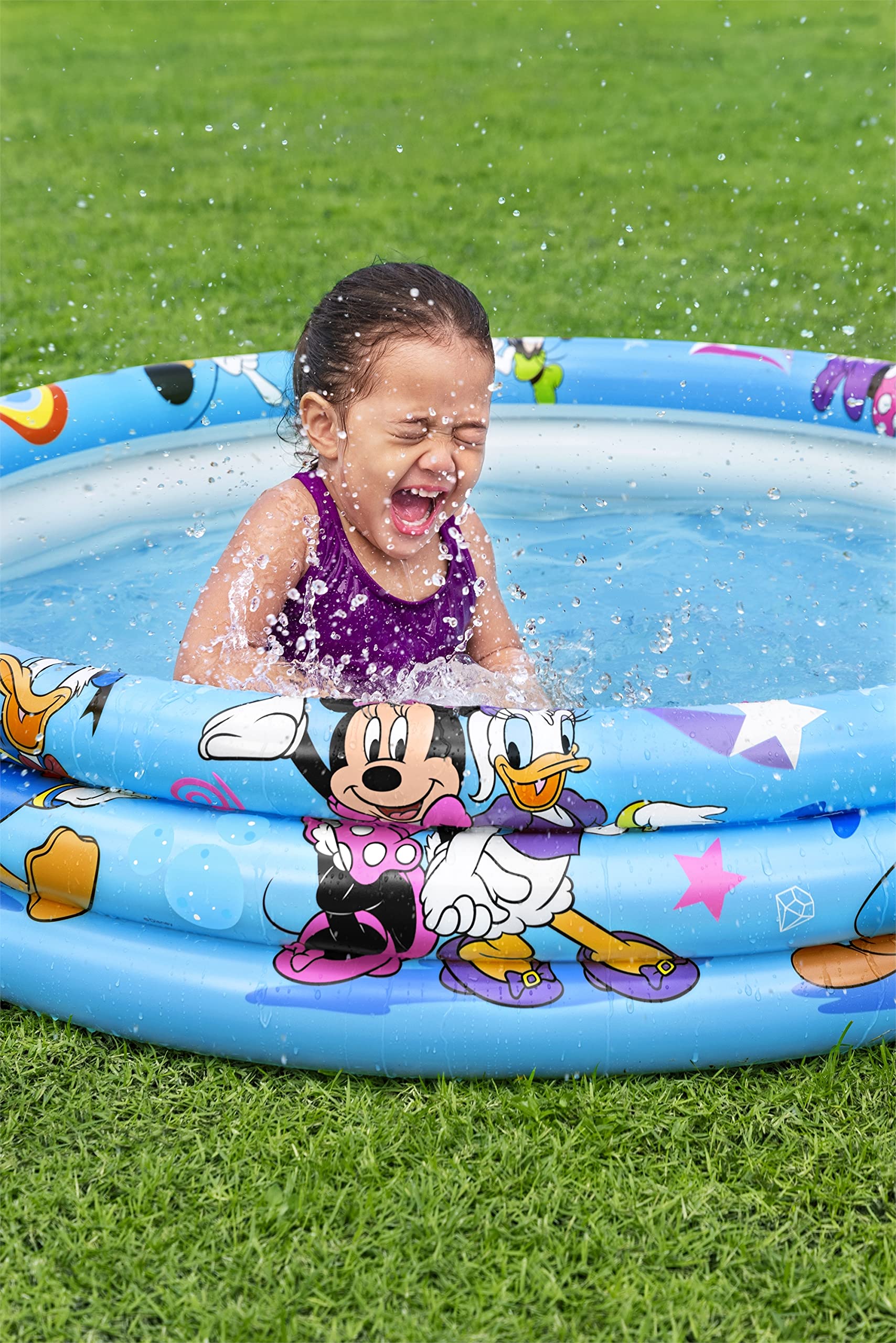 Bestway 91007 Piscina per Bambini "Mickey E Gli Amici Del Rally", 122X25 cm