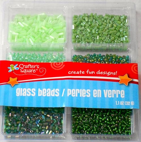 Miniatura 3 de Paquete surtido de 4 cuentas de vidrio - Rosas, verdes, azules, negroblancogrisiridiscente